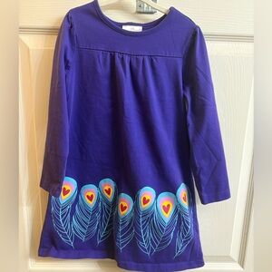 Hanna Andersson Purple Dress with Peacock Design
